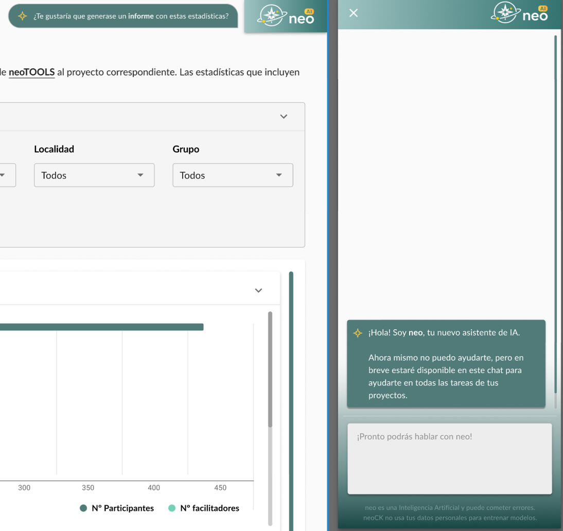 Diseño del asistente de IA. Sugerencias en contexto (izquierda) y asistente conversacional (derecha)